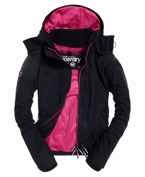 Superdry Tech Hood Pop Cipzár SD-Windcheater Női Kabát Fekete | ZVFTA0721